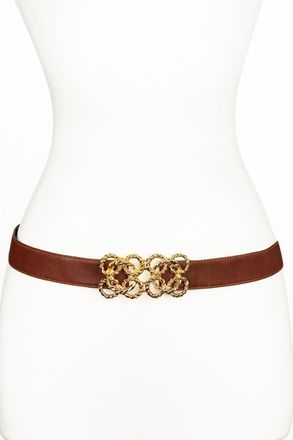 Raina Torchon Rope Buckle Leather Belt in Cognac at Nordstrom, Size Medium
