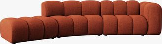 BLOOMINGLOFT 5-Sitzer Design Modulsofa Lupine mit Ottomane links - Chenille-Bezug