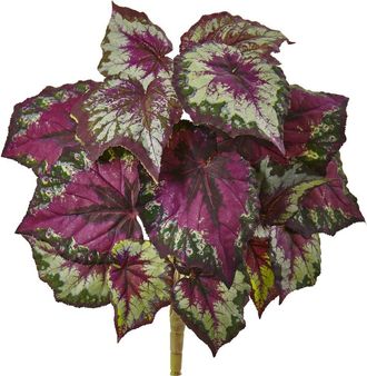 Nearly Natural Wax Begonia Bush in Purple/green at Nordstrom