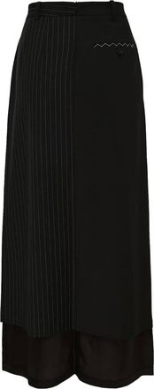 Re;Code pinstriped panelled skirt - Black