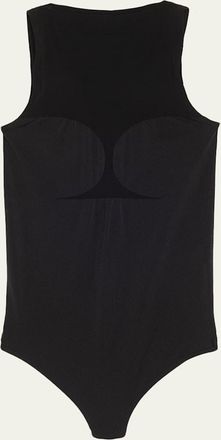 Wolford Corset-Effect Sleeveless Bodysuit with Sheer Panels