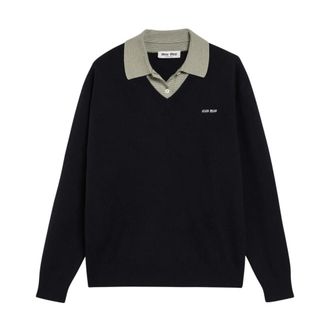 Miu Miu Wollen trui van kasjmier - Dames - Truien - Blauw - Maat: XS Wol