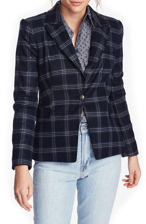 Court & Rowe Plaid One Button Blazer in Blue Night at Nordstrom, Size 4