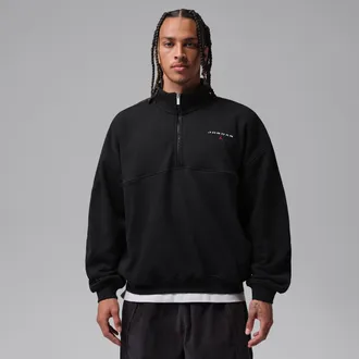 Nike Jordan Mens Jordan Flight Fleece 1/4-Zip Top in Black | IW6366-010