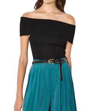 Apricot Bardot Knit Jumper Top In Black