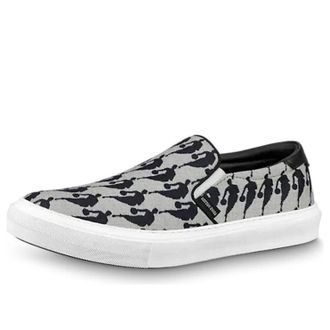 Louis Vuitton x NBA Canvas Slip On Shoes Grey 1A8ELW
