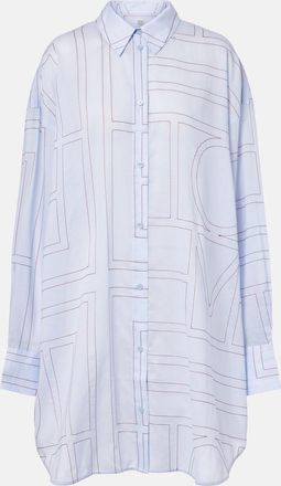 Toteme Embroidered cotton-blend poplin shirt