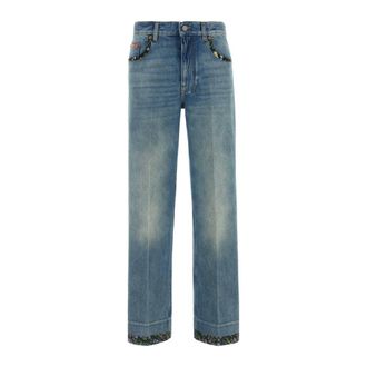 Valentino Garavani Straight Jeans, female, Blue, Size: W27 Denim Pants