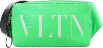 Valentino Pre-owned Belt Bags, male, Green, Size: ONE SIZE Pre-owned Vltn Leather Belt Bag