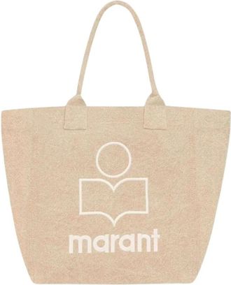 Isabel Marant Tassen, Dames, Beige, ONE Size, Leer, Oskan Moon Bag