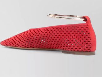 Jil Sander ballet flats ankle strap mesh pointed toe