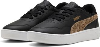 Puma Sneaker PUMA COURT LALLY TOPCAT, Damen, Gr. 37,5, puma schwarz, toasted almond, Synthetik, Schuhe Sneaker