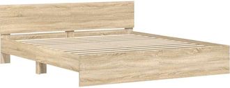 vidaXL Estructura De Cama Con Cabecero Roble Sonoma 160x200 Cm Vidaxl