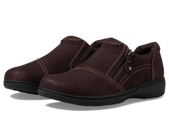 Clarks Carleigh Ray Womens Flat Shoes Dark Brown Nubuck : 5.5 B - Medium, Leather