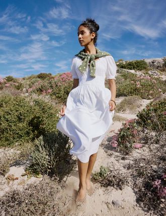 Nobody's Child White Broderie Anglaise Tula Midi Dress