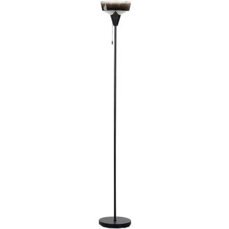Beliani Lampada da terra moderna in metallo con paralume in vetro fum&eacute; nero e argento Talparo