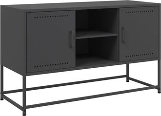 vidaXL Mueble para tv de acero negro 100,5x39x60,5 cm Vidaxl