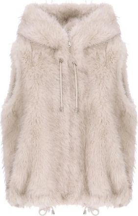 VALENTINI 1972 hooded sleeveless jacket - Neutrals