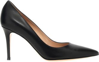 Gianvito Rossi 85 Pump - Dames - Pumps - Zwart - 41 EU - Leer - Schoenen