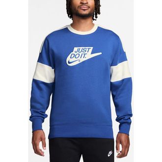 Nike Sportswear Club Fleece Crewneck Sweatshirt in Game Royal/Sail at Nordstrom Rack, Size Xx-Large
