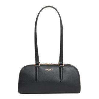 Lacoste Tassen, Dames, Zwart, ONE Size, Leer, Champs-&Eacute;lys&eacute;es Schoudertas