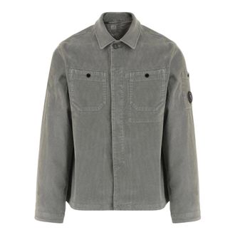 C.P. Company Stretch Corduroy Shirt - male - C.P. Company - Light Jackets - Gray - XL - Jackets