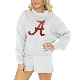 Gameday Couture Womens Gameday Couture Ash Alabama Crimson Tide Team Effort Pullover Sweatshirt & Shorts Sleep Set at Nordstrom, Size Xxx-Large