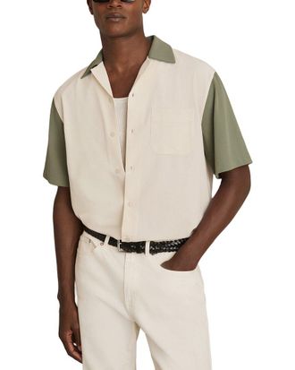 Reiss Peza Textured Colorblock Shirt