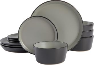 Gibson Home Soho Lounge Sofia Coupe Stoneware Dinnerware Set in Grey at Nordstrom
