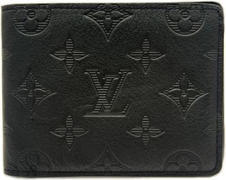 Louis Vuitton Monogram Shadow Black Leather Wallet (Bi-Fold) (Pre-Owned)