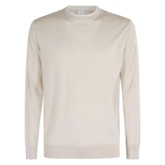 Eleventy Round-neck Knitwear, male, Beige, Size: 2XL Maglia Girocollo