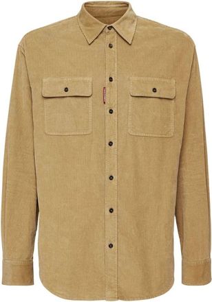 Dsquared2 Casual Shirts - Heren - Casual Overhemden - Bruin - M - Overhemden
