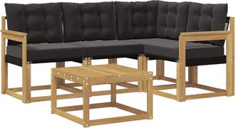 vidaXL Conjunto De Sof&aacute;s De Exterior 5 Uds. Blanco Y Negro Vidaxl