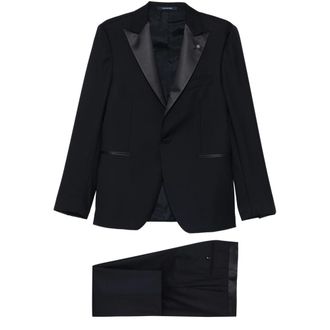 Tagliatore Satin-trim Suit