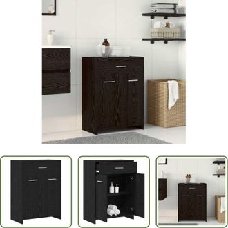 vidaXL Armadietto da bagno rovere nero - Mobile da Bagno Rovere Nero 60 x 33 x 80 cm Legno multistrato