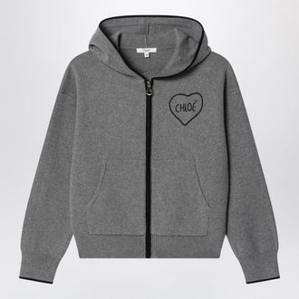Chlo&eacute; Felpa con cappuccio grigio m&eacute;lange