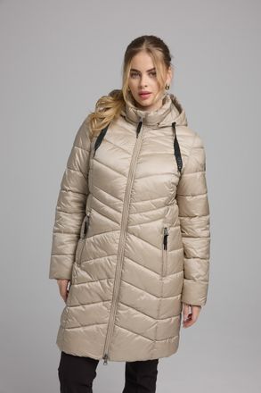 Manisa Steppmantel MANISA, Damen, Gr. 36, beige, Web, Obermaterial: 100% Polyamid. Futter: 100% Polyamid, unifarben, kniebedeckend, Rundhals, M&auml;ntel Steppman