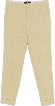 Etro Gecropte stretchkatoenen broek - Dames - Vrijetijds broeken - Beige - S - Katoen - Broeken