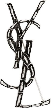 Saint Laurent Cassandre Broche - Heren - Kettingen - Grijs - ONE Size - Accessoires