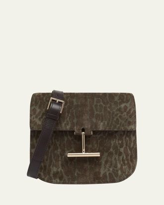 Tom Ford Tara Mini Crossbody Bag in Ocelot-Printed Suede