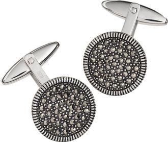 Jan Leslie Round Marcasite Pave Sterling Cufflinks in Silver/marcasite at Nordstrom