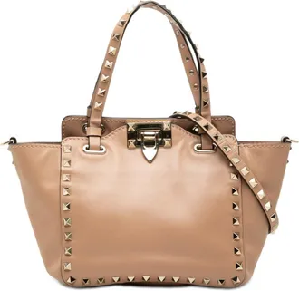 Valentino Pre-owned Valentino Mini Leather Rockstud Trapeze Satchel Ladies SCY0B0NM1SPLO6YS