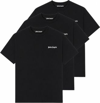 Palm Angels Black Pack Of 3 Crew Neck T-Shirt