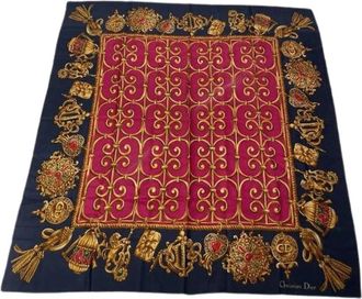 Dior Pre-owned Zijden Sjaal - Dames - Vintage Accessoires - Blauw - ONE Size - Vintage