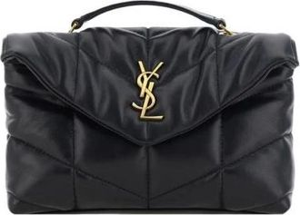 Saint Laurent Tassen, Dames, Zwart, ONE Size, Gewatteerde leren schoudertas