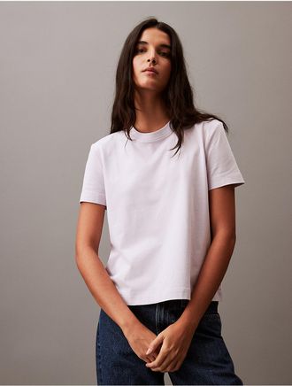 Calvin Klein Womens Archive Logo T-Shirt - Purple - XS