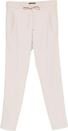 Fabiana Filippi Broek met zijstreep en trekkoord - Dames - Sweatpants - Beige - XS - Broeken