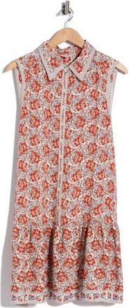 Max Studio Sleeveless Ruffle Hem Shirtdress in Cream/Sunset at Nordstrom Rack, Size 2X