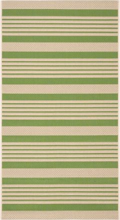Safavieh Alfombra rayas de polipropileno verde/beige, 122 x 170 cm