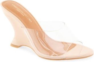 Christian Siriano Tabby Wedge Sandal in Clear Frappe at Nordstrom, Size 9.5